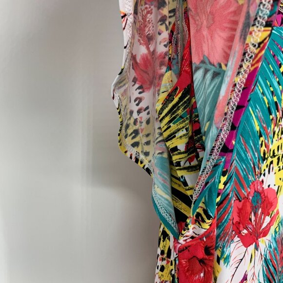 NY Collection Dress Floral Print Shift Necklace Jersey Stretch NWT - Picture 6 of 10